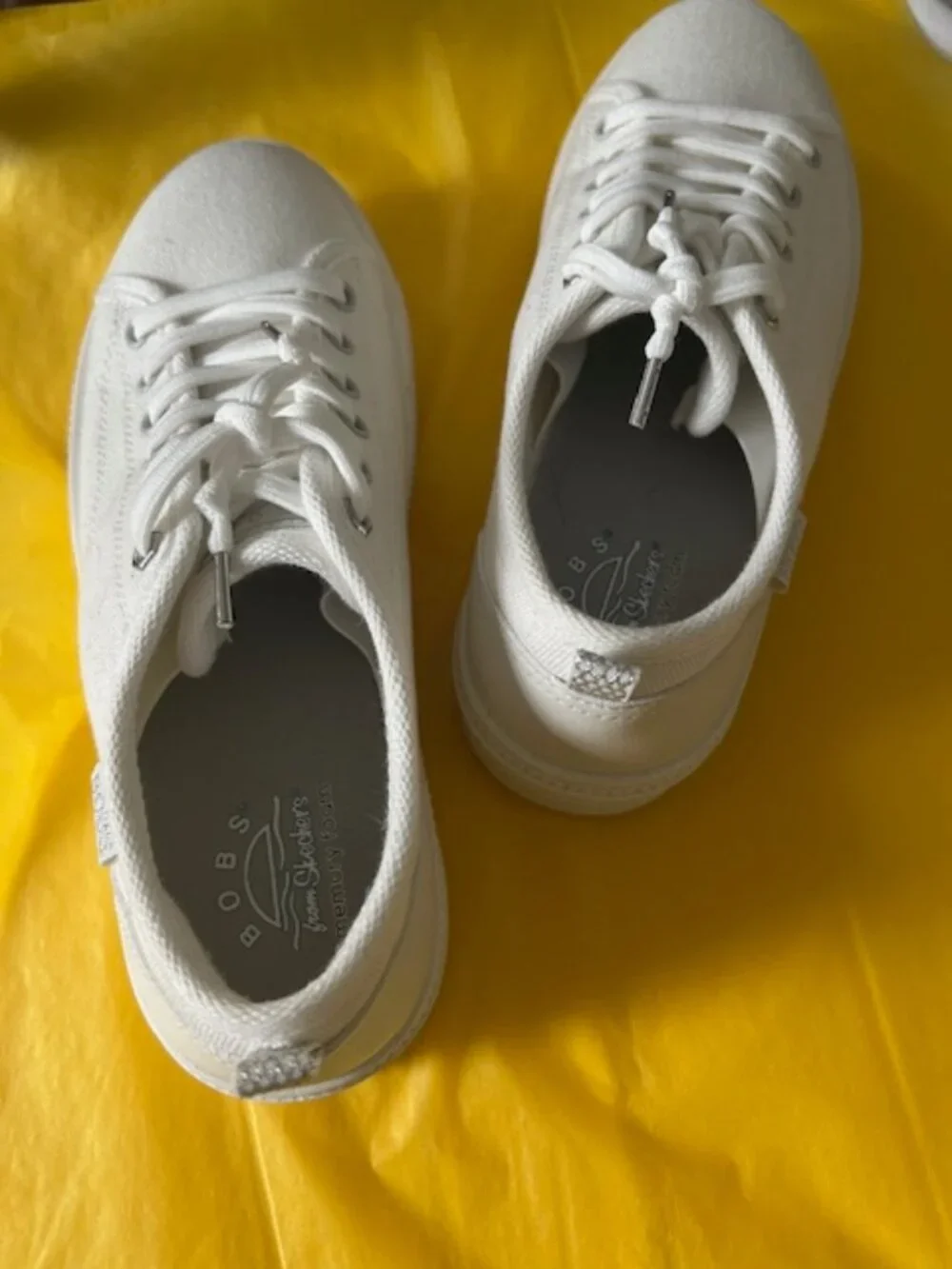 BOBS for Skechers white pull-on sneakers - Picture 1 of 7